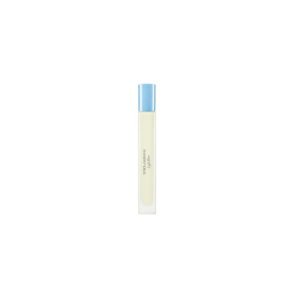 Dolce&Gabbana Light Blue travel spray front view showing compact bottle and portability benefit
