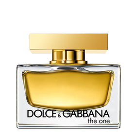 Dolce&Gabbana The One front bottle showing elegant golden glass and brand prestige