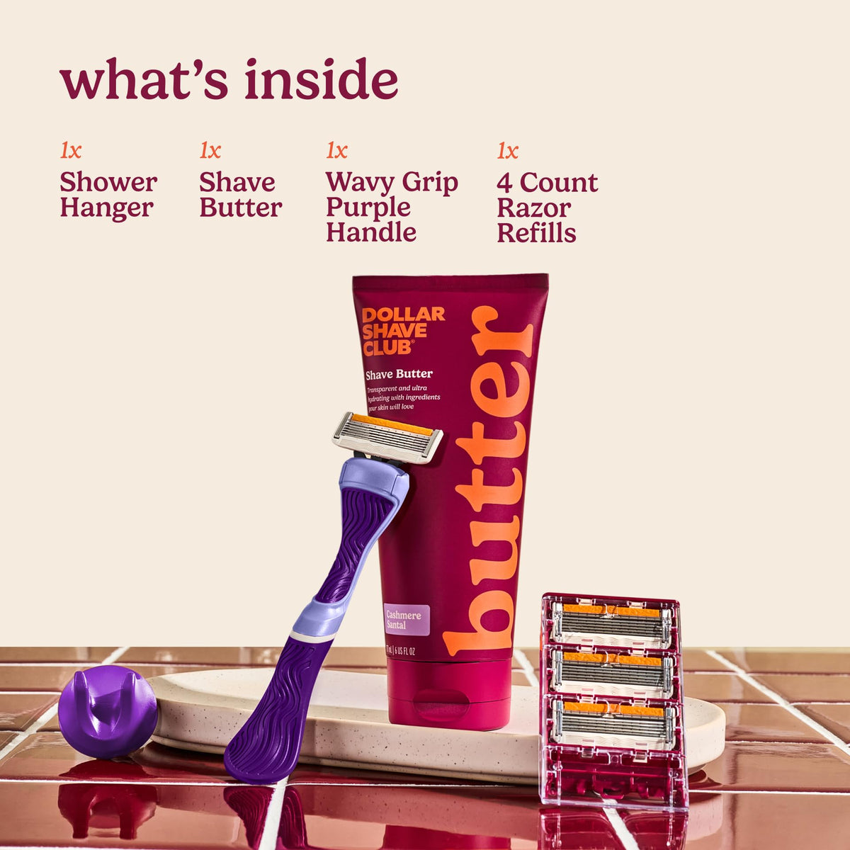 Dollar Shave Club six-blade refill close-up highlighting contouring blades for smoother shaves