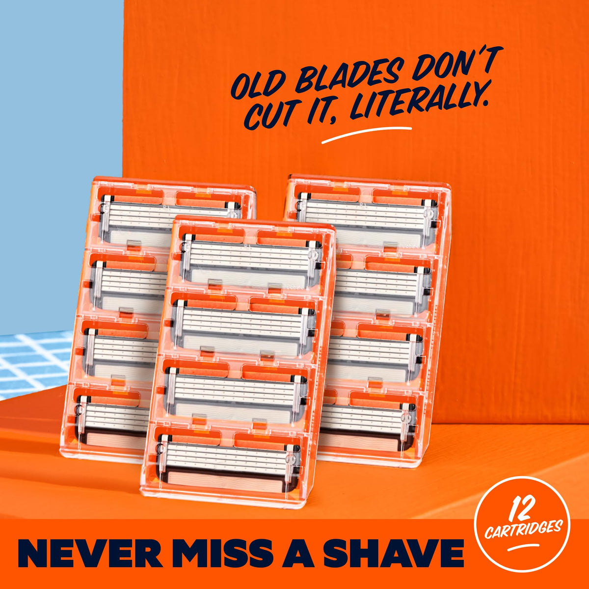 Dollar Shave Club blades being rinsed under water for easy cleaning