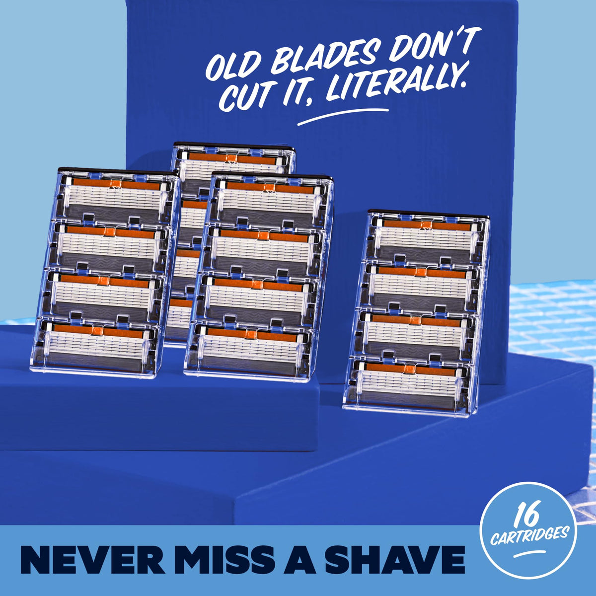 Dollar Shave Club cartridge attached to razor handle for simple replacement