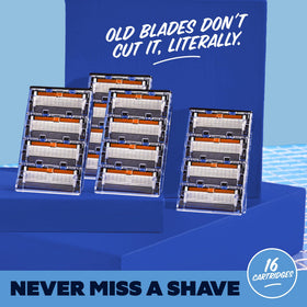 Dollar Shave Club cartridge attached to razor handle for simple replacement
