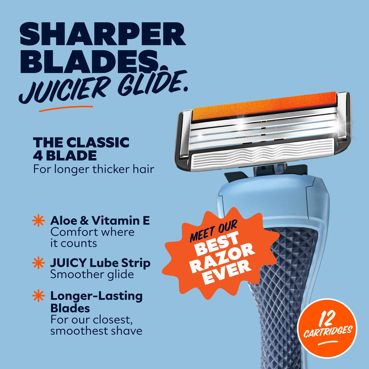 Dollar Shave Club slim cartridge profile reaching tight areas