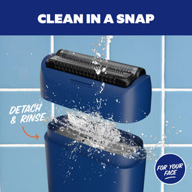 Dollar Shave Club magnetic head removed revealing easy-to-clean hair chamber