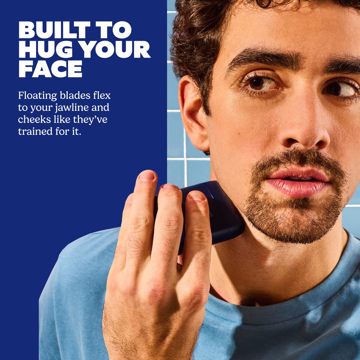 Dollar Shave Club shaver held in hand to show compact size and portability benefit