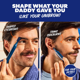 Dollar Shave Club trimmer used to remove nose hair with controlled motion