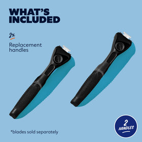 Dollar Shave Club close-up of 360° diamond grip for secure handling