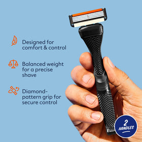Dollar Shave Club side profile of handle showing balanced weight design