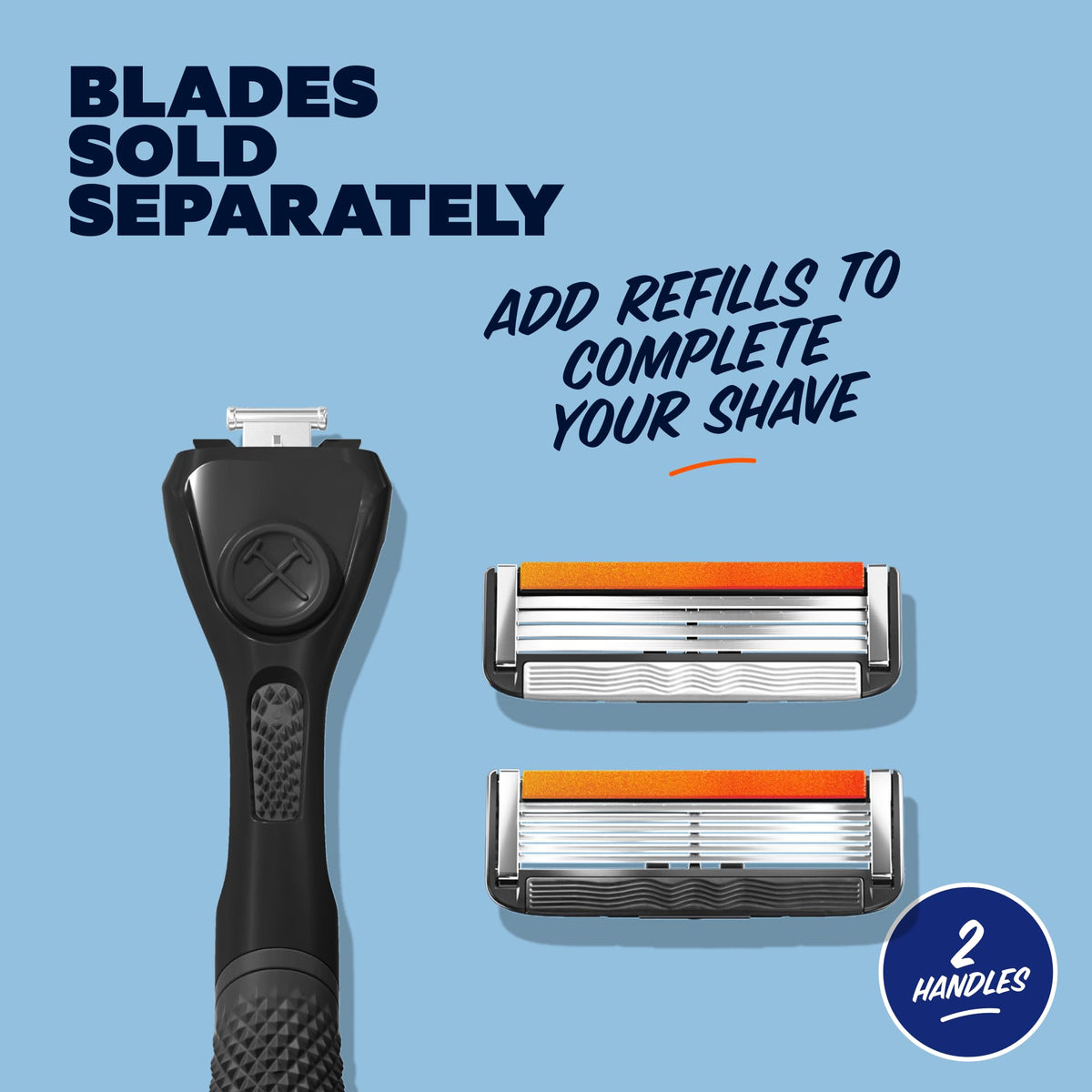 Dollar Shave Club handle next to common objects to show compact size