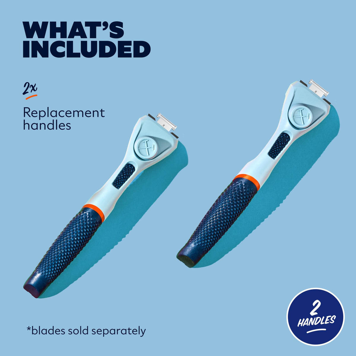 Dollar Shave Club close-up of 360-degree diamond grip for secure wet-hand hold