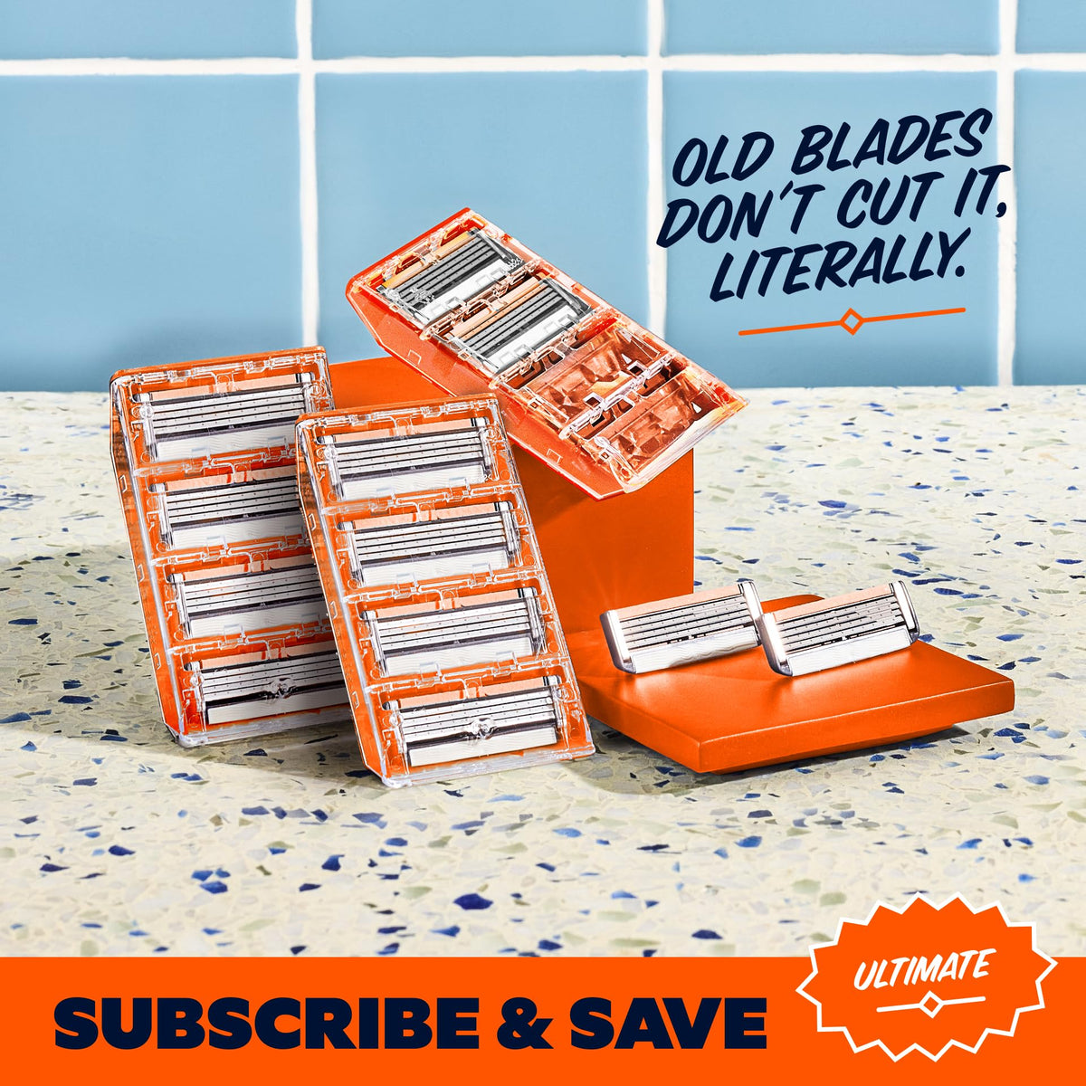 Dollar Shave Club in-bathroom lifestyle demonstrating smooth shaving routine