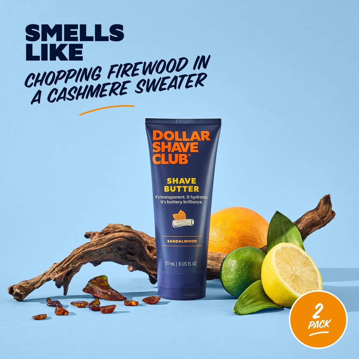 Dollar Shave Club used during shaving showing visible skin and controlled shave benefit