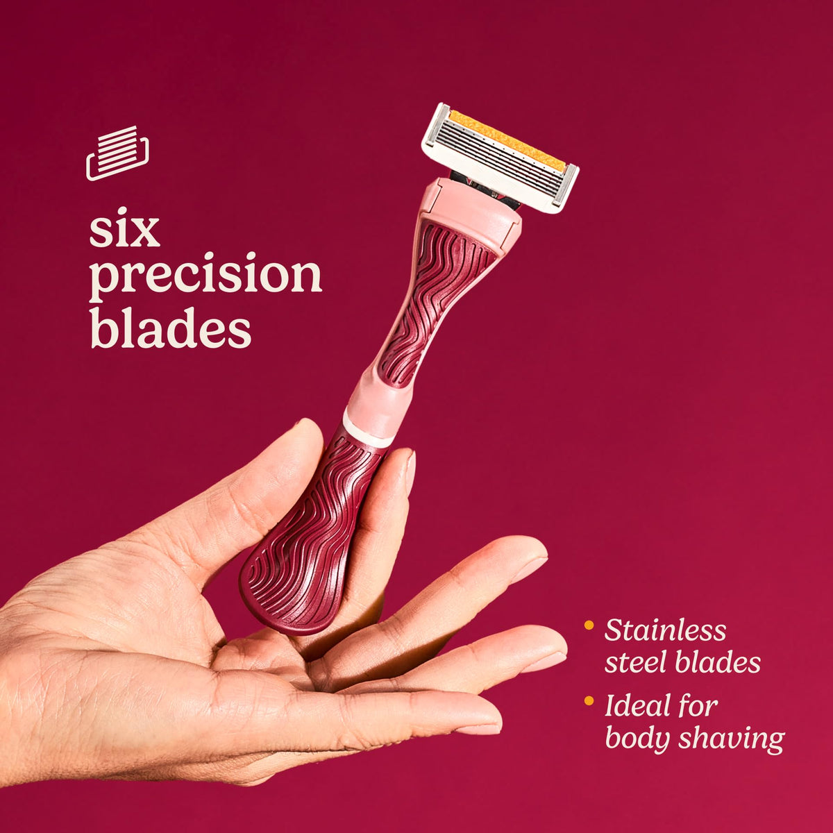 Dollar Shave Club lube strip closeup with aloe and vitamin E for smoother glide