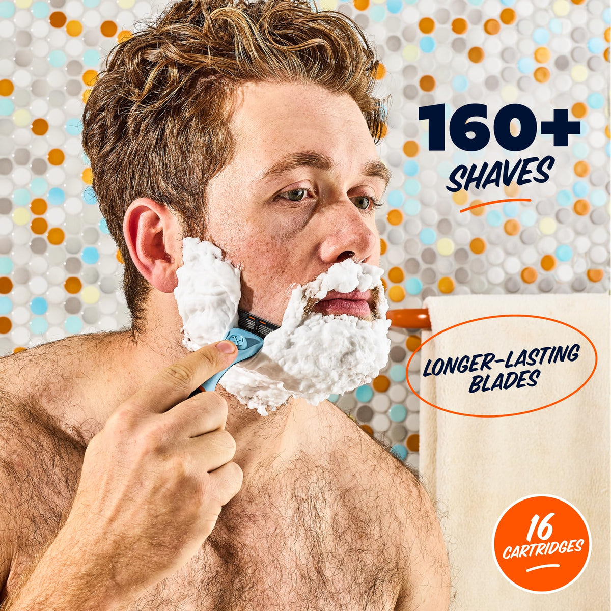 Dollar Shave Club lubricant strip detail providing added glide