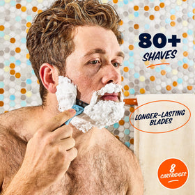 Dollar Shave Club lubricant strip detail for smoother gliding comfort