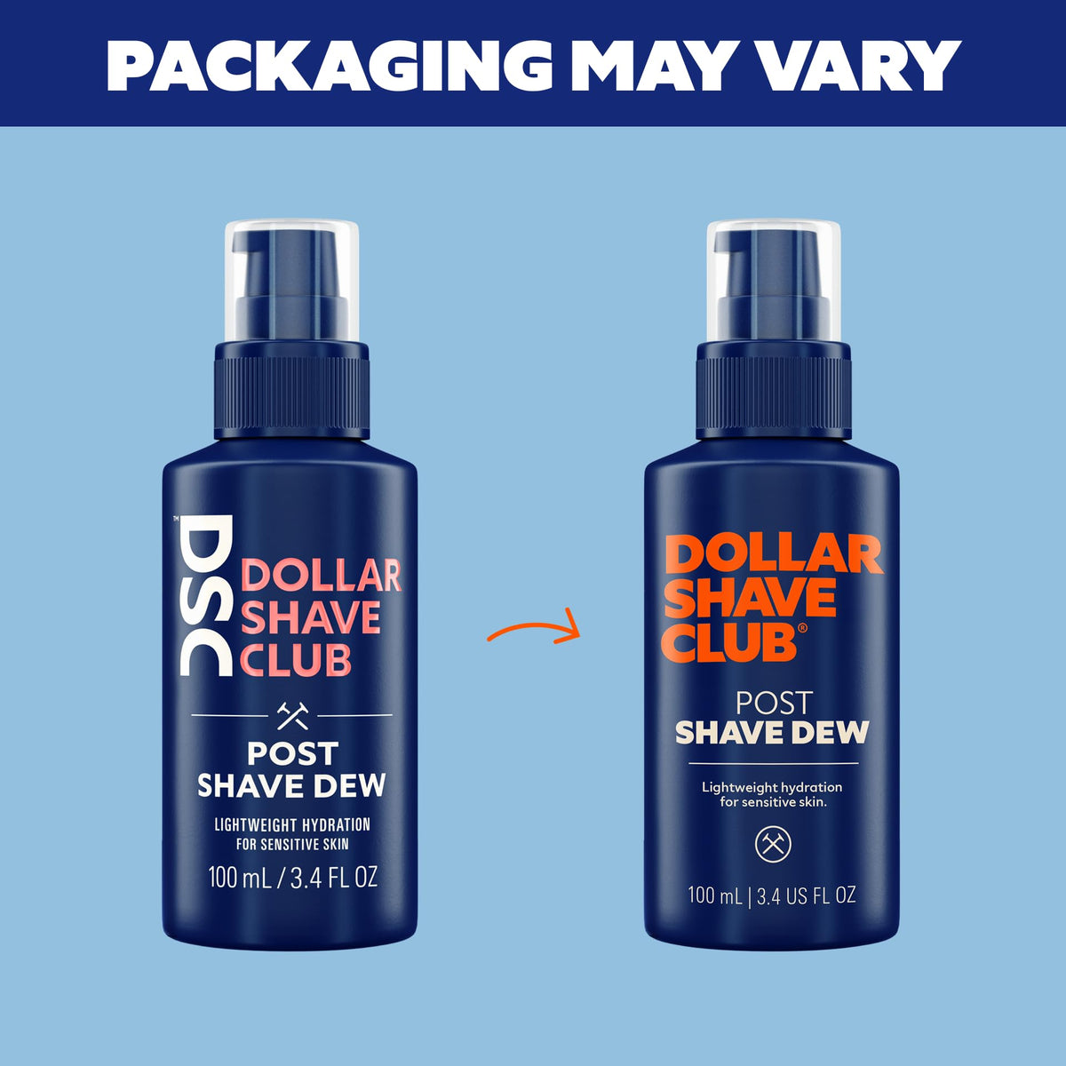 Dollar Shave Club bottle on bathroom vanity showing quick post-shave comfort