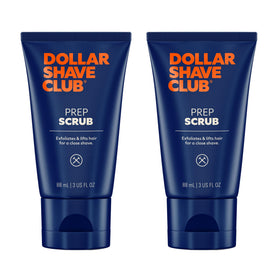 Dollar Shave Club prep scrub front packaging showing product benefits