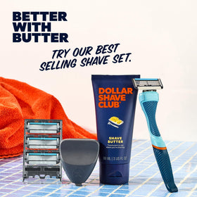 Dollar Shave Club rinsed skin after use showing smoother, cleaner surface