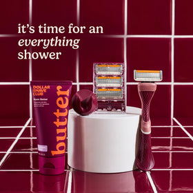 Dollar Shave Club two tubs stacked showing value two-pack convenience