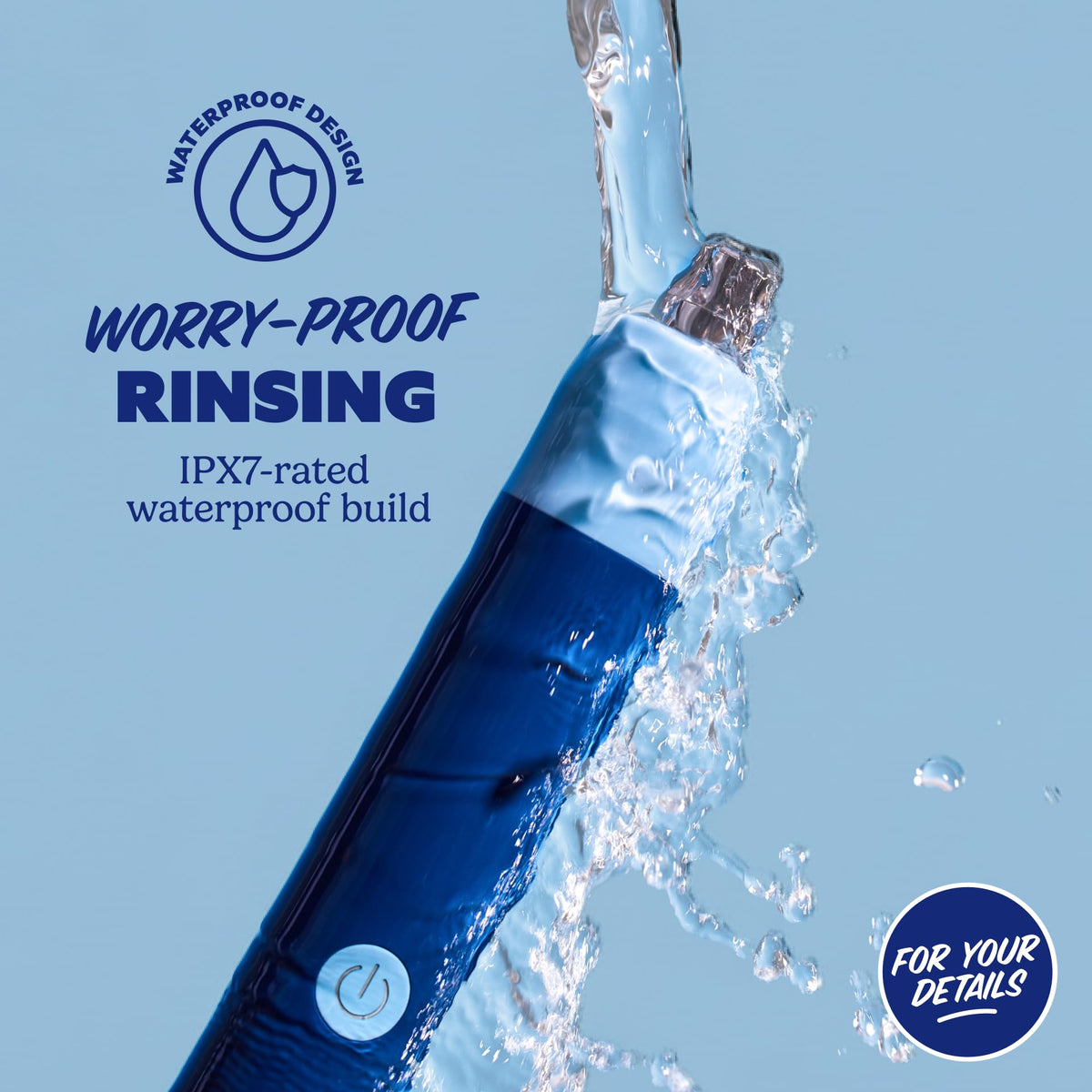 Dollar Shave Club trimmer being rinsed under tap for easy waterproof cleaning