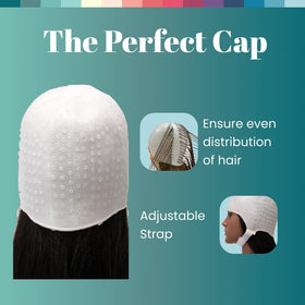 Dompel cap in use on model creating highlights for neat professional results