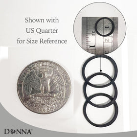 DONNA clear storage case open with neatly arranged black elastics for easy access