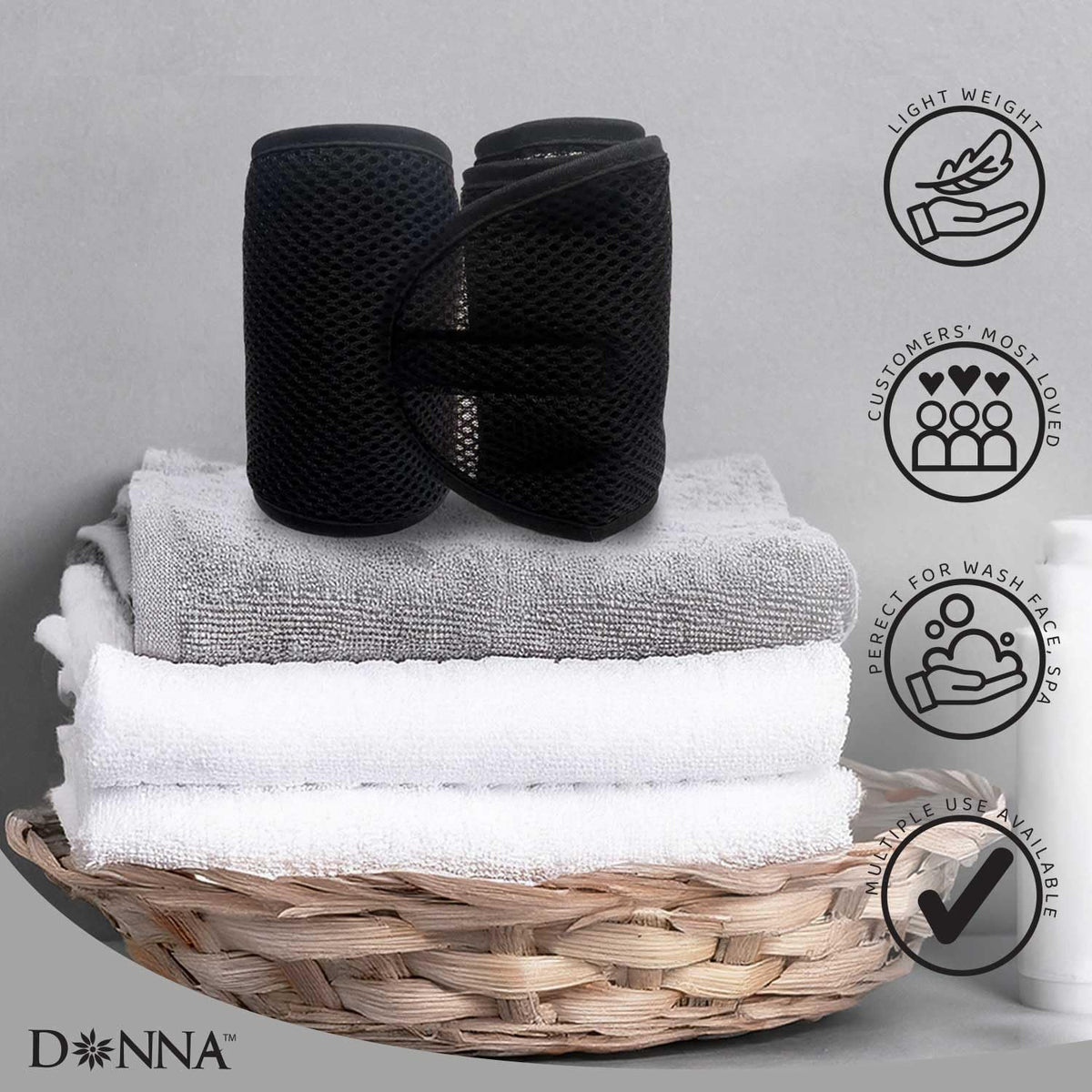 DONNA wrap in bedroom lifestyle setting showing sleep-ready protection