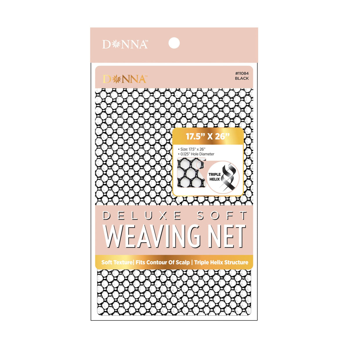 DONNA front packaging view showing slim black weave net and branding for easy selection