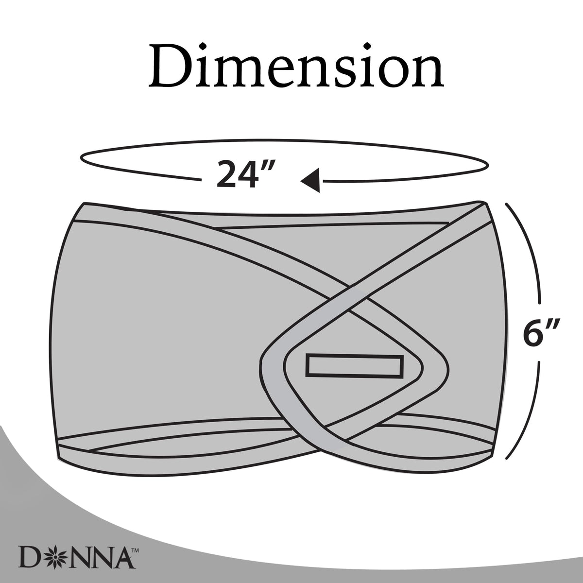DONNA wrap held in hands to show 24-inch scale and lightweight feel