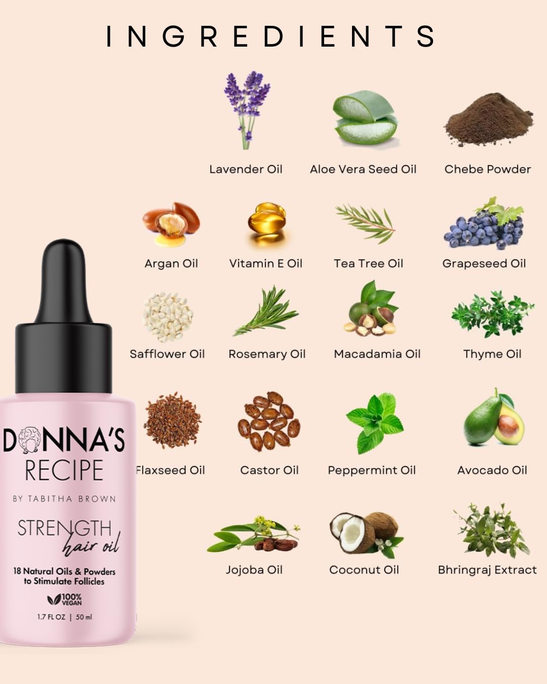 Donna's Recipe poured oil texture on hand demonstrating lightweight absorption