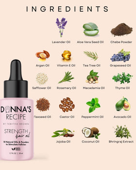 Donna's Recipe poured oil texture on hand demonstrating lightweight absorption