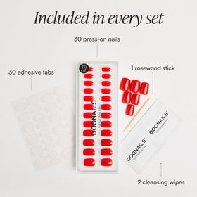DOONAILS adhesive stickers and wipes organized to show secure, clean application benefit