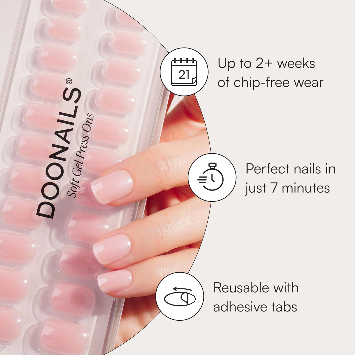 DOONAILS nail layflat display presenting sizes and easy selection benefit