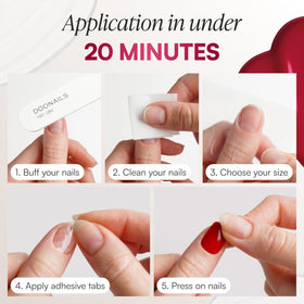 DOONAILS on hand wearing extra-short square nails showcasing elegant everyday style