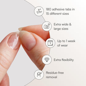 DOONAILS close-up of tab texture highlighting ultra-thin waterproof adhesive