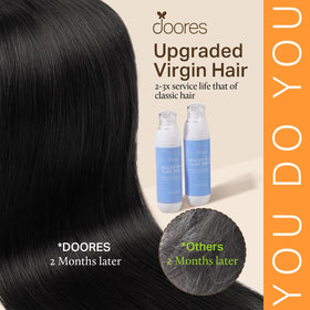 DOORES strand texture close-up displaying soft 9A human hair feel benefit