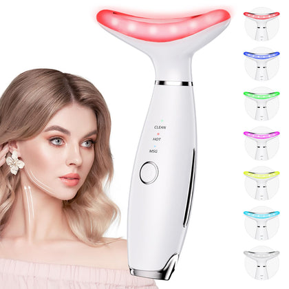 Dopsikn front view of white facial massager showing ergonomic design and portability