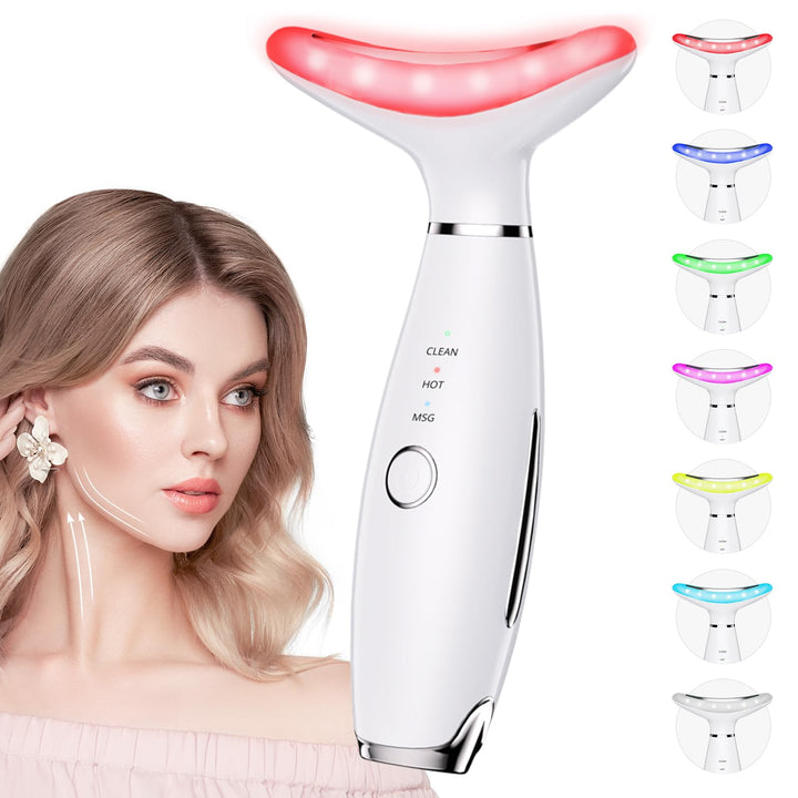 Dopsikn front view of white facial massager showing ergonomic design and portability