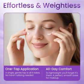 Doracome before-and-after eye area comparison showing reduced puffiness