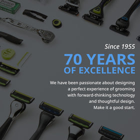 DORCO blades in bathroom setting conveying reliable daily shaving routine