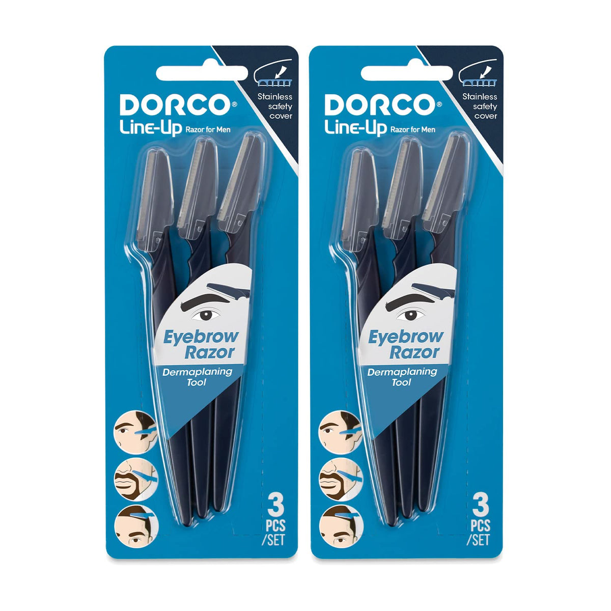 DORCO Line-Up Razor front packaging showing two razors and compact design benefit