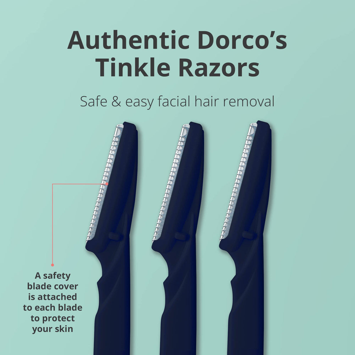 DORCO Line-Up Razor handle detail highlighting textured grip for steady control benefit