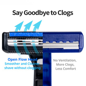 Dorco close-up of dual blades highlighting precise shaving performance