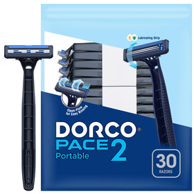 Dorco front packaging showing 30-count value pack and travel convenience