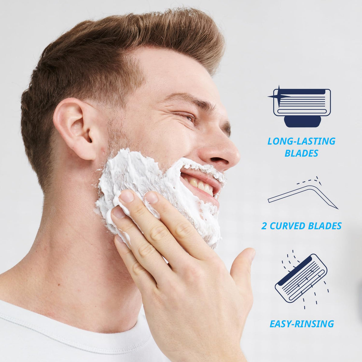 Dorco in-use shaving neck demonstrating pivoting head for close contouring