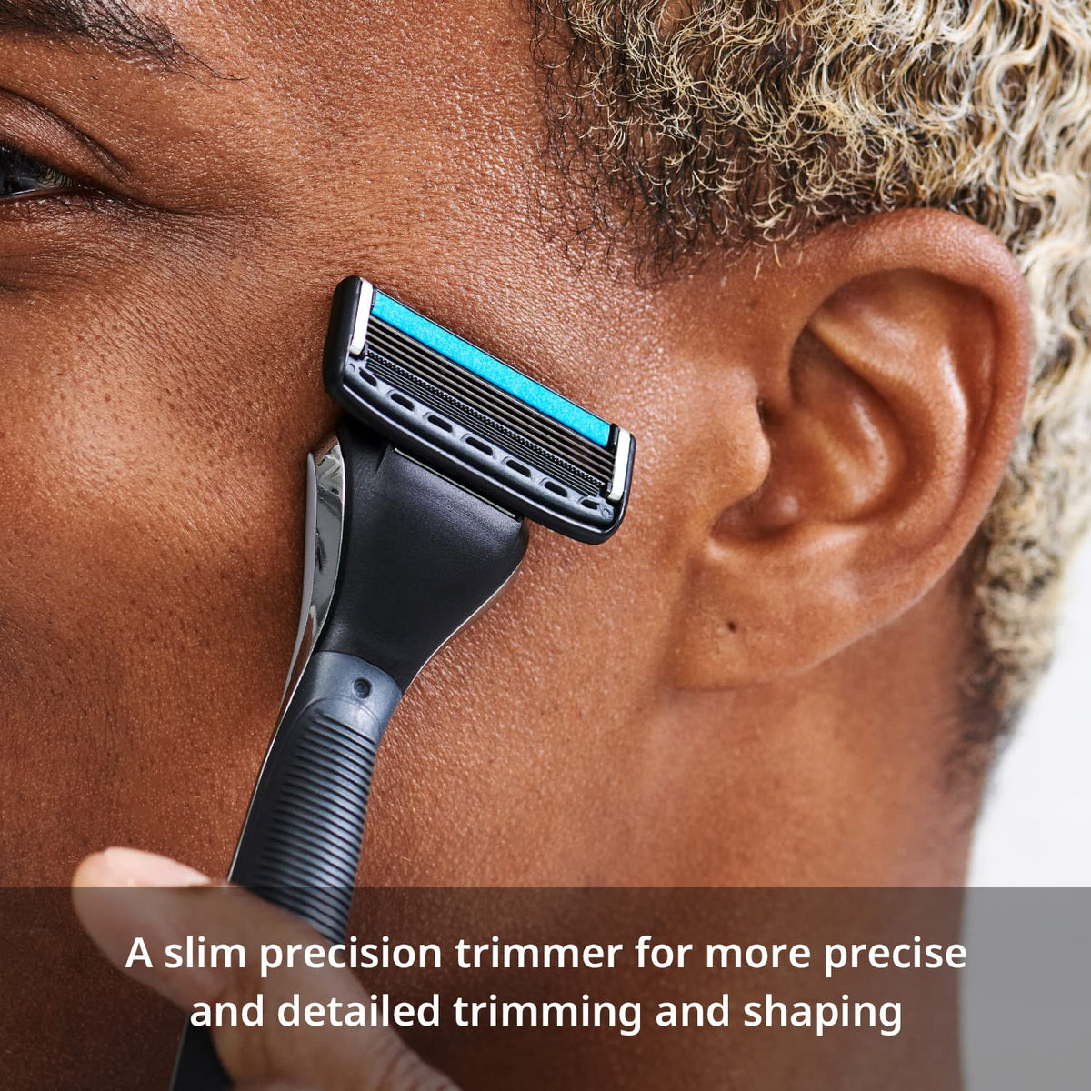 DORCO handle held in hand to show size and precise maneuvering