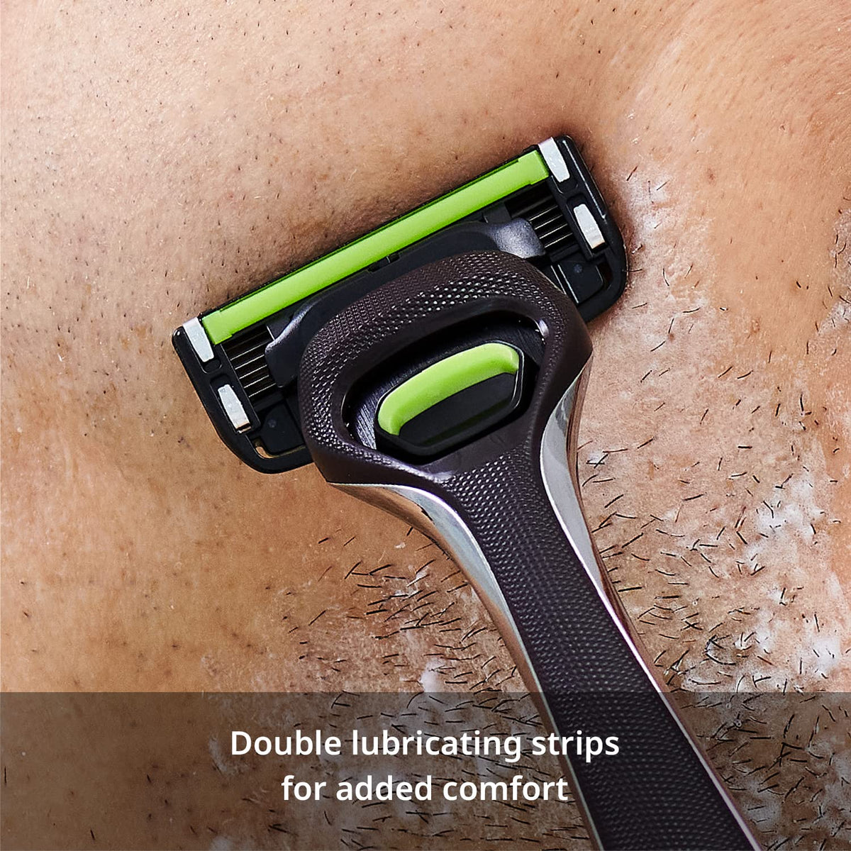 DORCO six-blade cartridge close-up for smoother, closer shaves