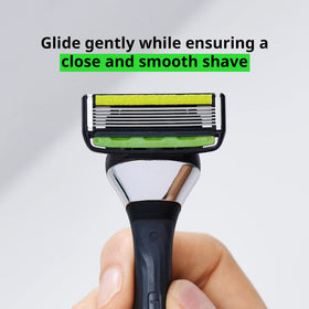DORCO ergonomic handle close-up offering secure wet grip