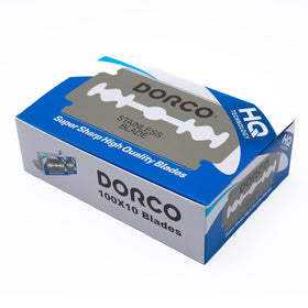 DORCO ST300 front packaging showing 1000-blade bulk value and clear labeling benefit