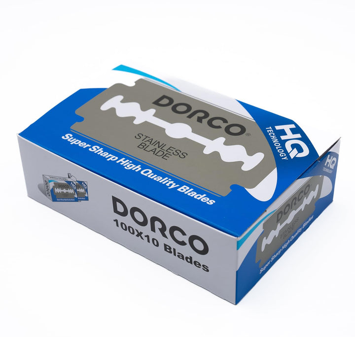 DORCO ST300 front packaging showing 1000-blade bulk value and clear labeling benefit